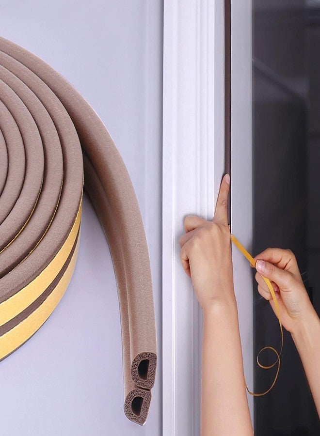 ZILDERO EPDM D Shape Door & Window Seal Tape | Soundproof & Weatherproof Strip | Self-Adhesive Foam Insulation | Dustproof, Windproof, Insect Guard || 3 Meter || 1 Pack || (Brown) - Image 1